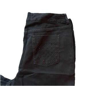 Chicos Platinum Womens Black Jeans Alannah WR Style Stretch Embellished 14 16 3